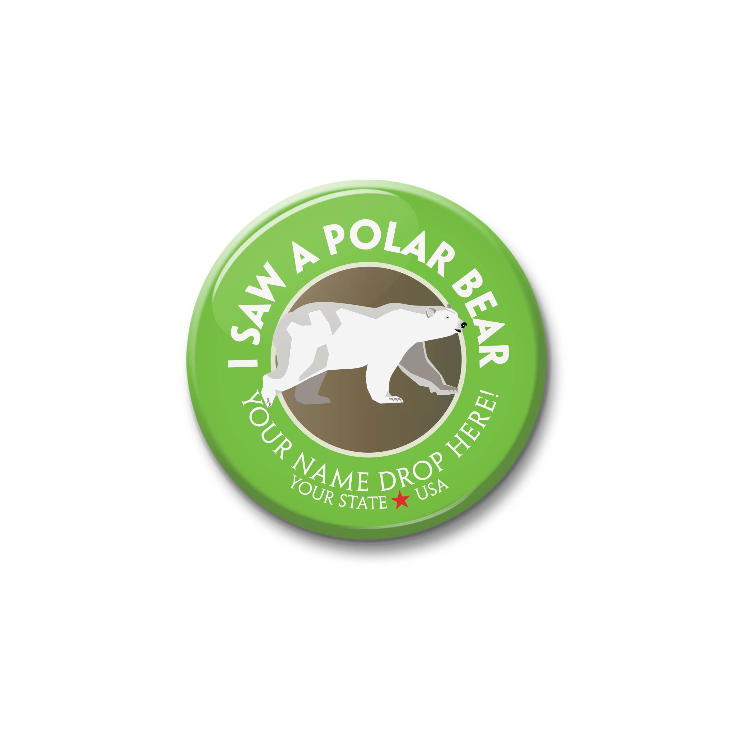 Channel Craft - Wholesale Lapel Pin/Button - See Saw Badge - I Saw a Polar Bear0