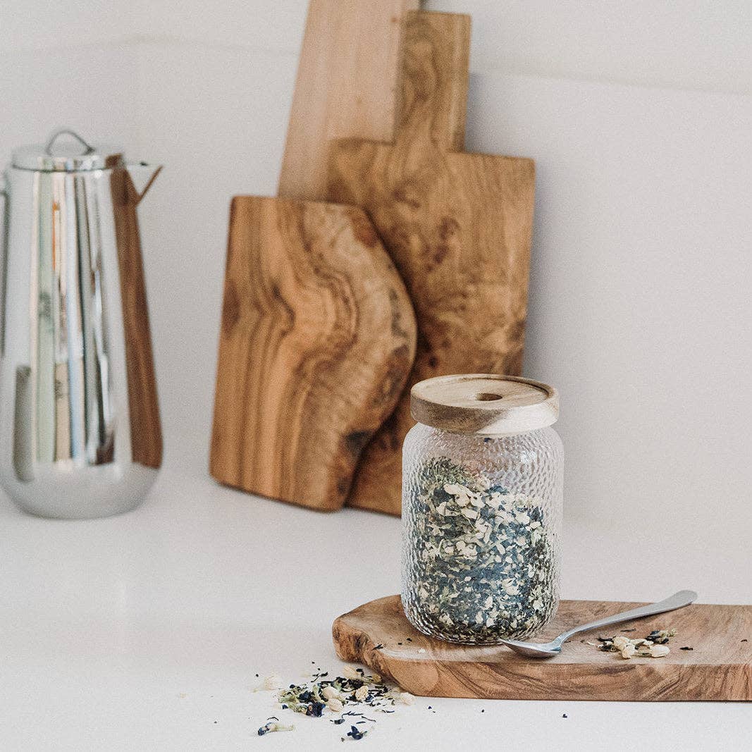 So At Nature – wholesale Jar – Speckle Textured Glass Jars With Wooden Lid in 500ml, 800ml - Pilkullinen1
