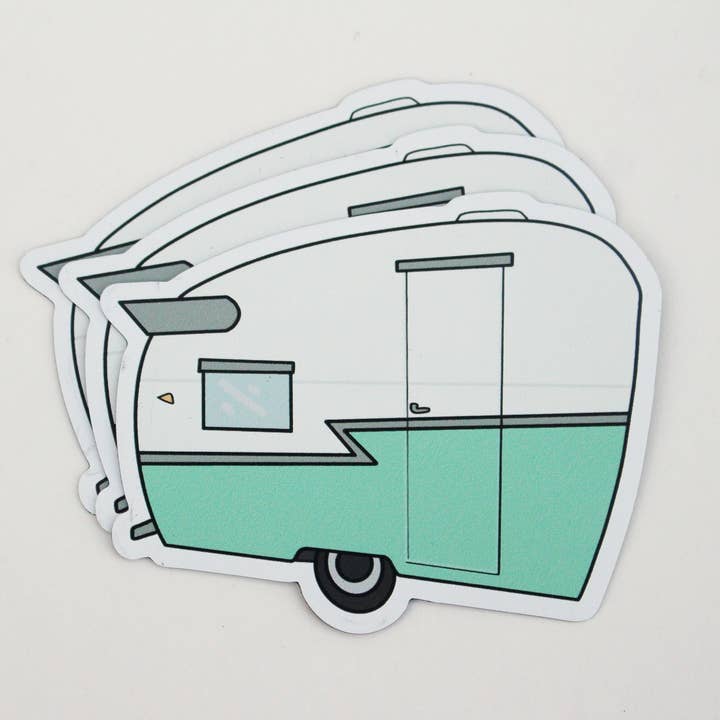Extremely Retro - Wholesale Sticker - Vintage Trailer Sticker/Magnet - 1960's Mint Green Shasta Tr