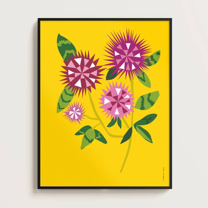 Nordic Floral Poster: Botanical Wall Art Clover Grass for wholesale by Luste Illustration