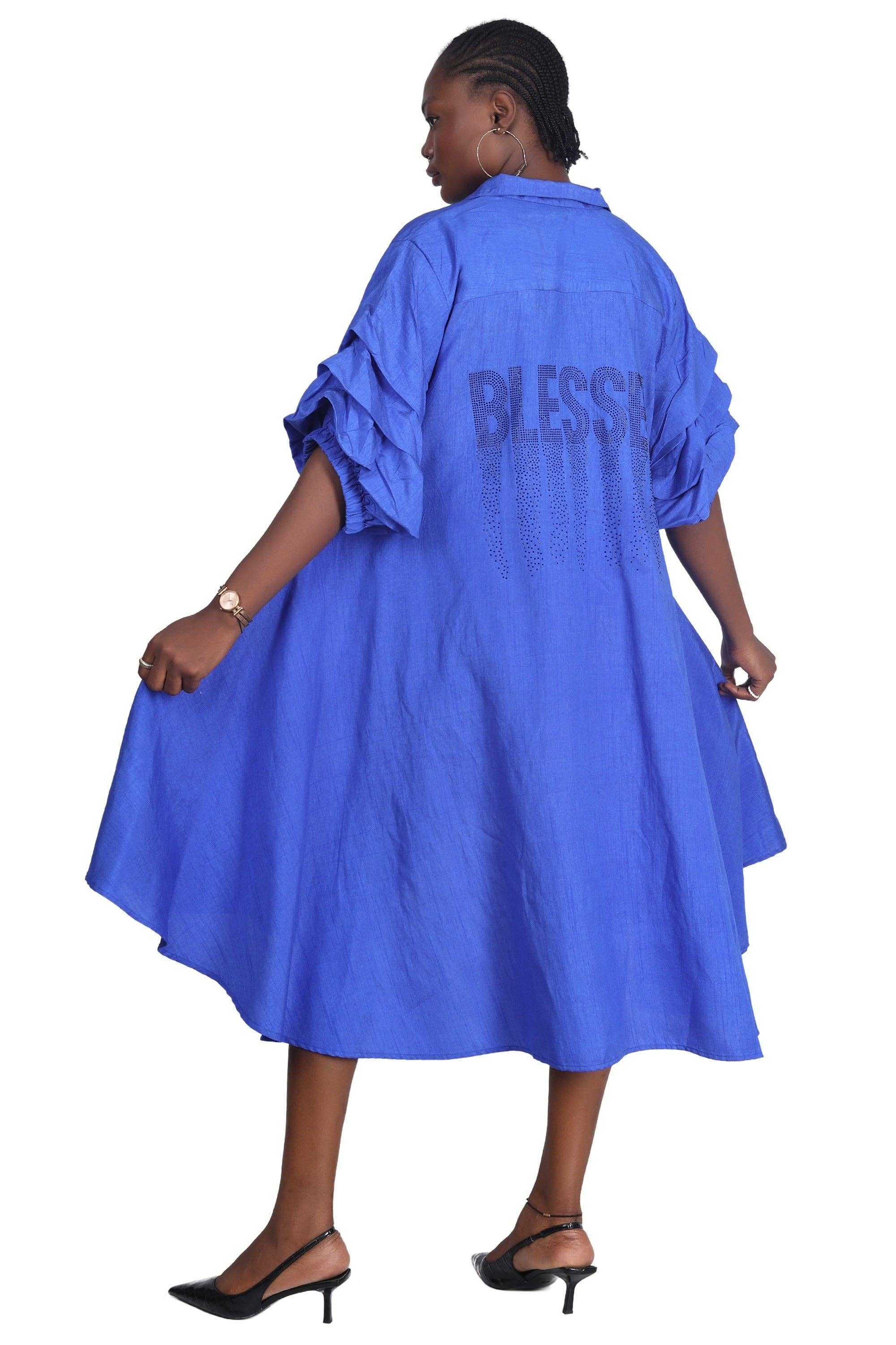 Advance Apparels - Wholesale Dress - Women's - Hi-Lo Dress w/ "Blessed" AD-2501318