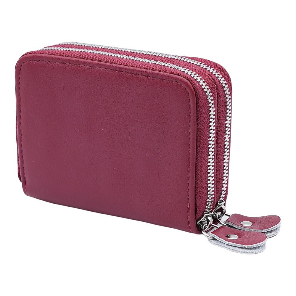 American Leather Goods - Wholesale Wallet - Women's - Leather Credit Card Holder with Zipper, Wallet for Women24