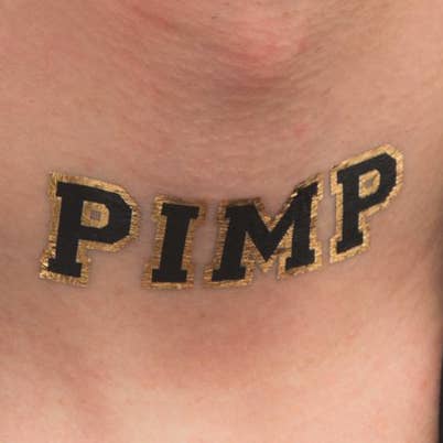 Pimp Tattoo (pack of 2) for wholesale by Tattoonie