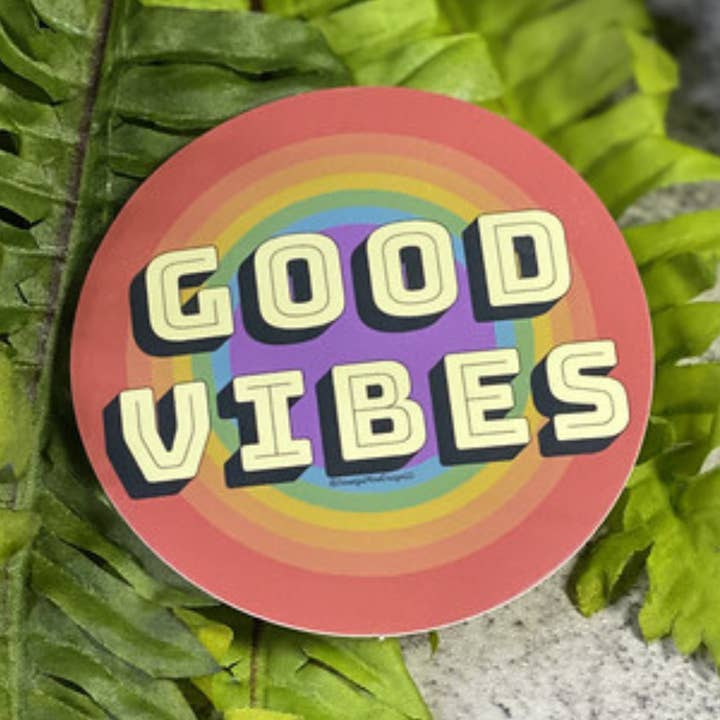 Lot de 5 autocollants en vinyle Good Vibes pour la vente par Beautiful Mind Design