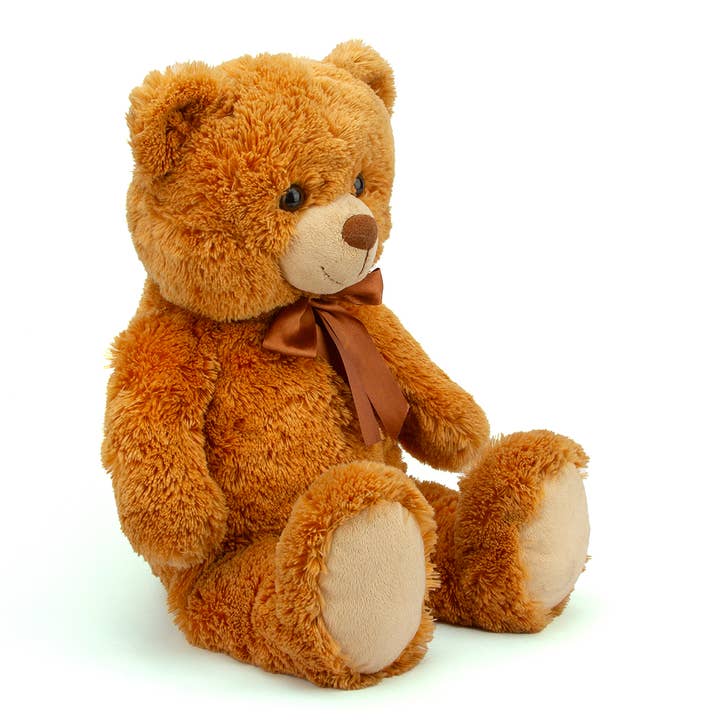 24″ Mocha Large Teddy Bear | Big Brown Plush Sitting Bear for wholesale on Faire1