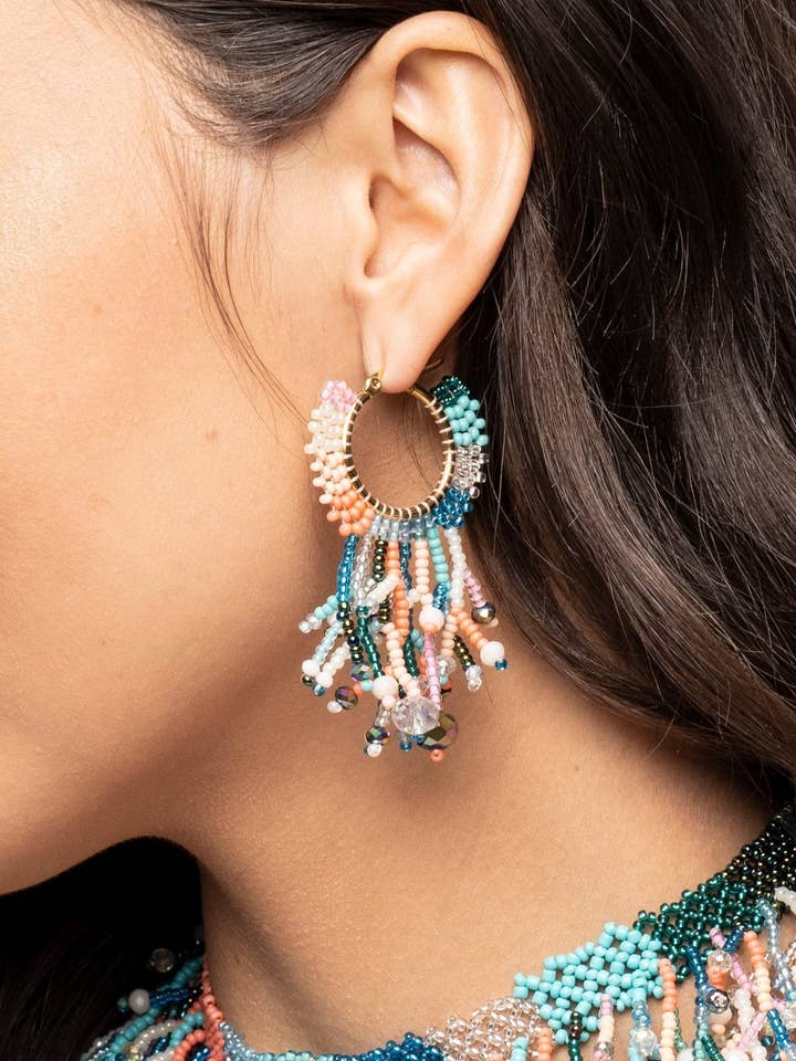 Crystal Coral Earrings for wholesale by Lottie Holiday