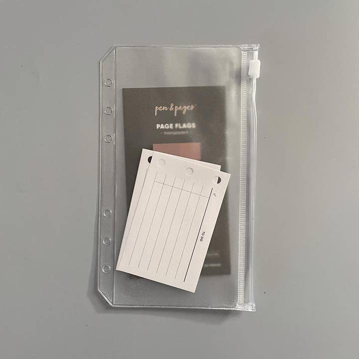 pen & pages – wholesale Planerare – Plastficka "Zip" 4-pack för ringplanerare - Personal - 9,5 x 17,1 cm2