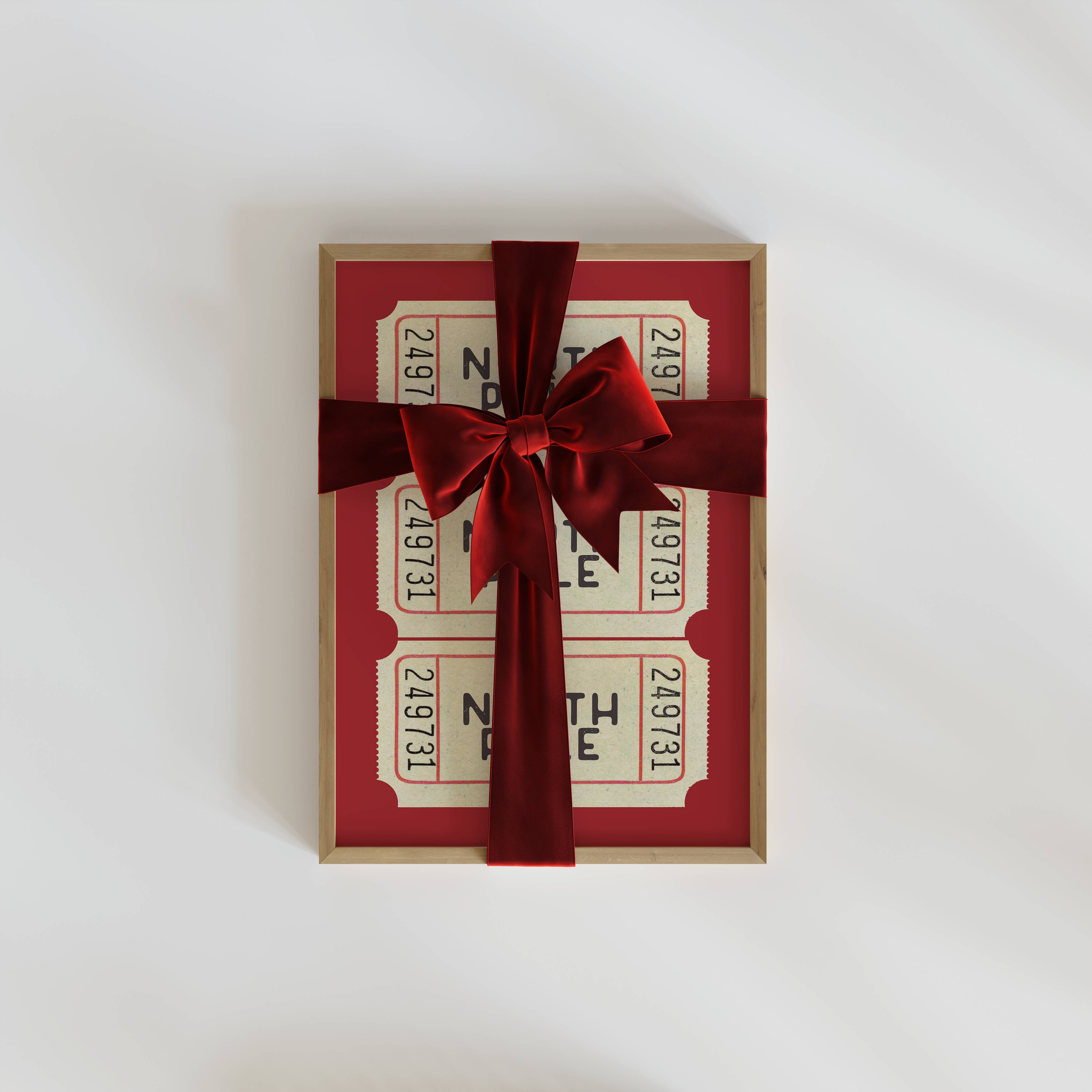 KIKIANDNIM - Wholesale Christmas Wall Art - Christmas Wall Art Print | North Pole Ticket Red3