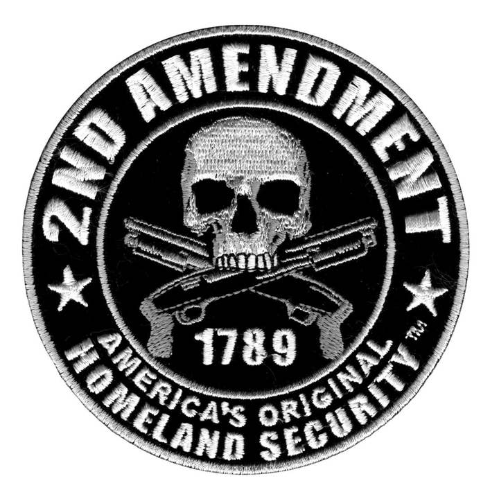 Hot Leathers PPA5957 2nd Amendment America's Original Homeland Security Embroidered 9" x 9" Patch for wholesale by Hot Leathers