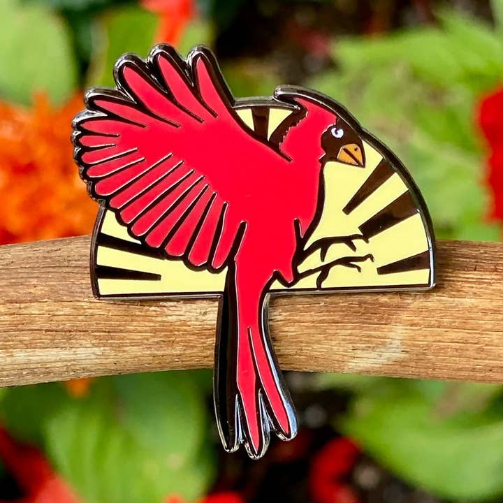 Cardinal Enamel Pin for wholesale by Sipsey Wilder