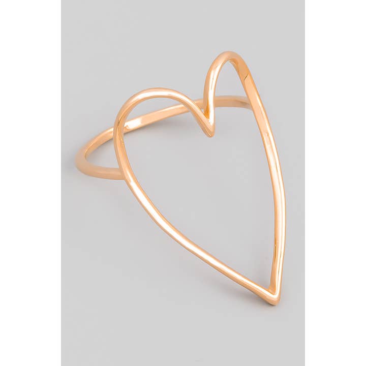 The Looks by Fame Accessories - Wholesale Cocktail/Statement Ring - Heart Cut Out Ring