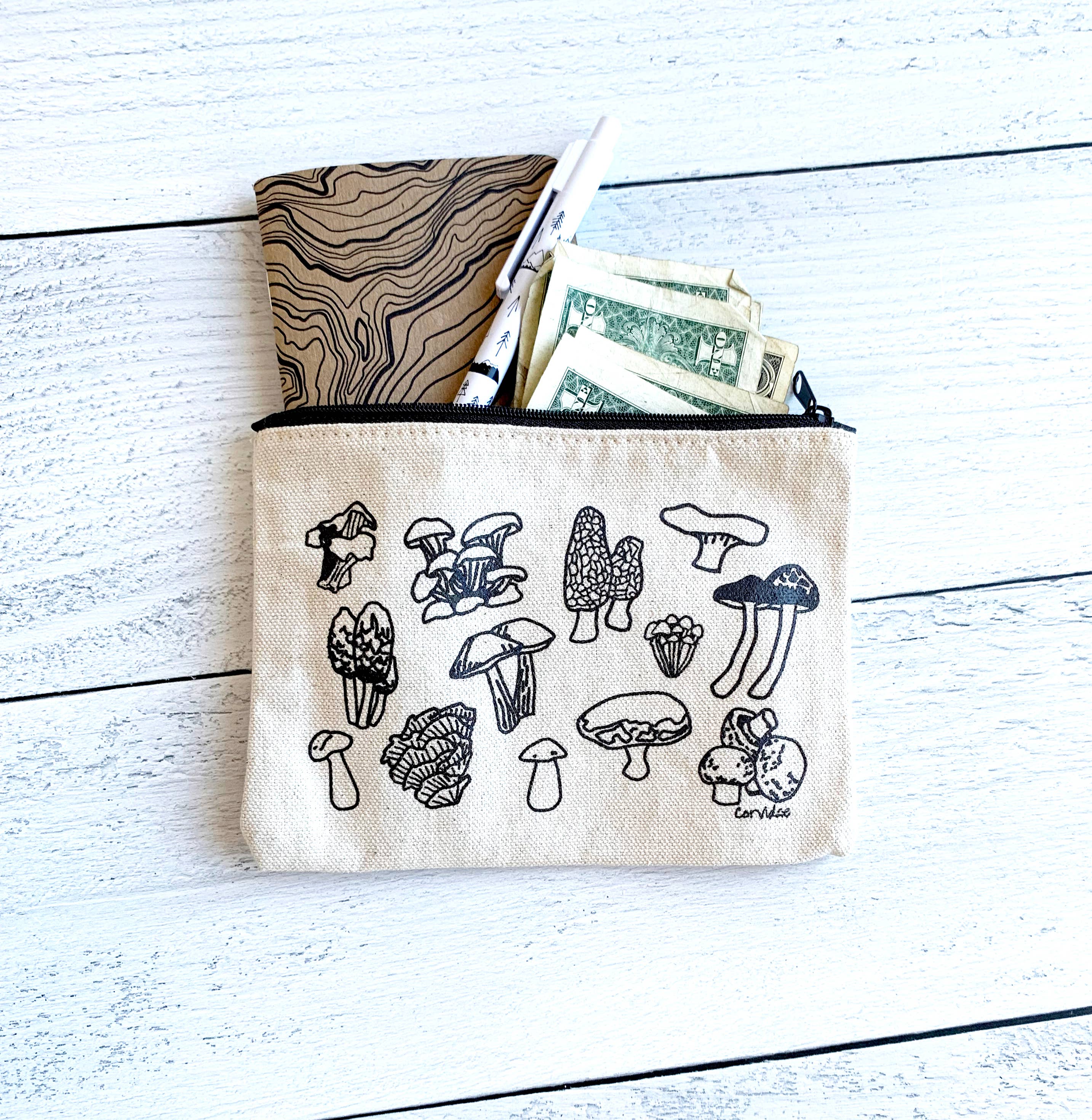 Corvidae drawings & designs - Vendita all'ingrosso Astuccio - Donna - Fungo piccolo 
Custodia con cerniera2