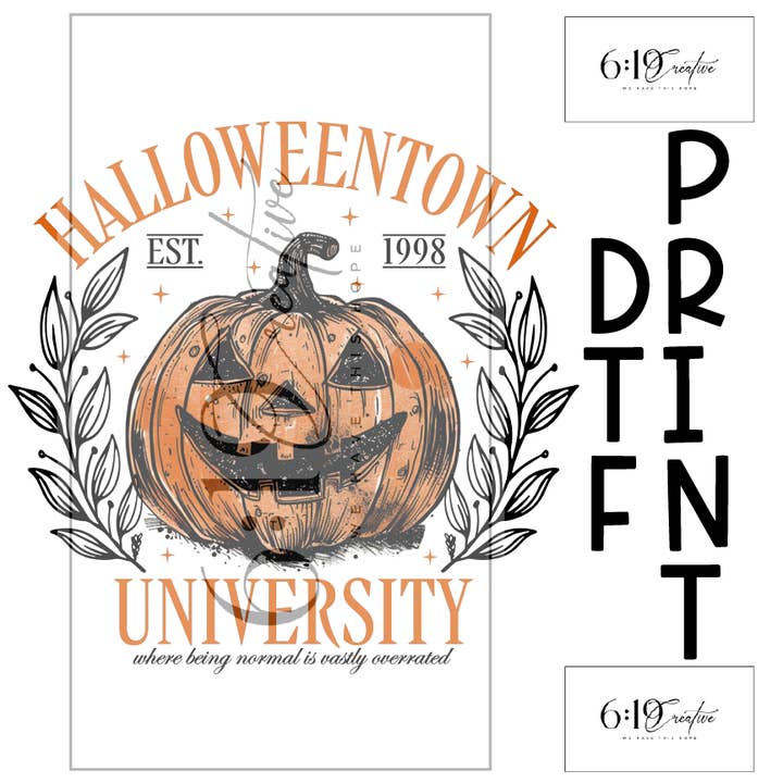 Halloween Town DTF Print for wholesale by 6:19 Creative