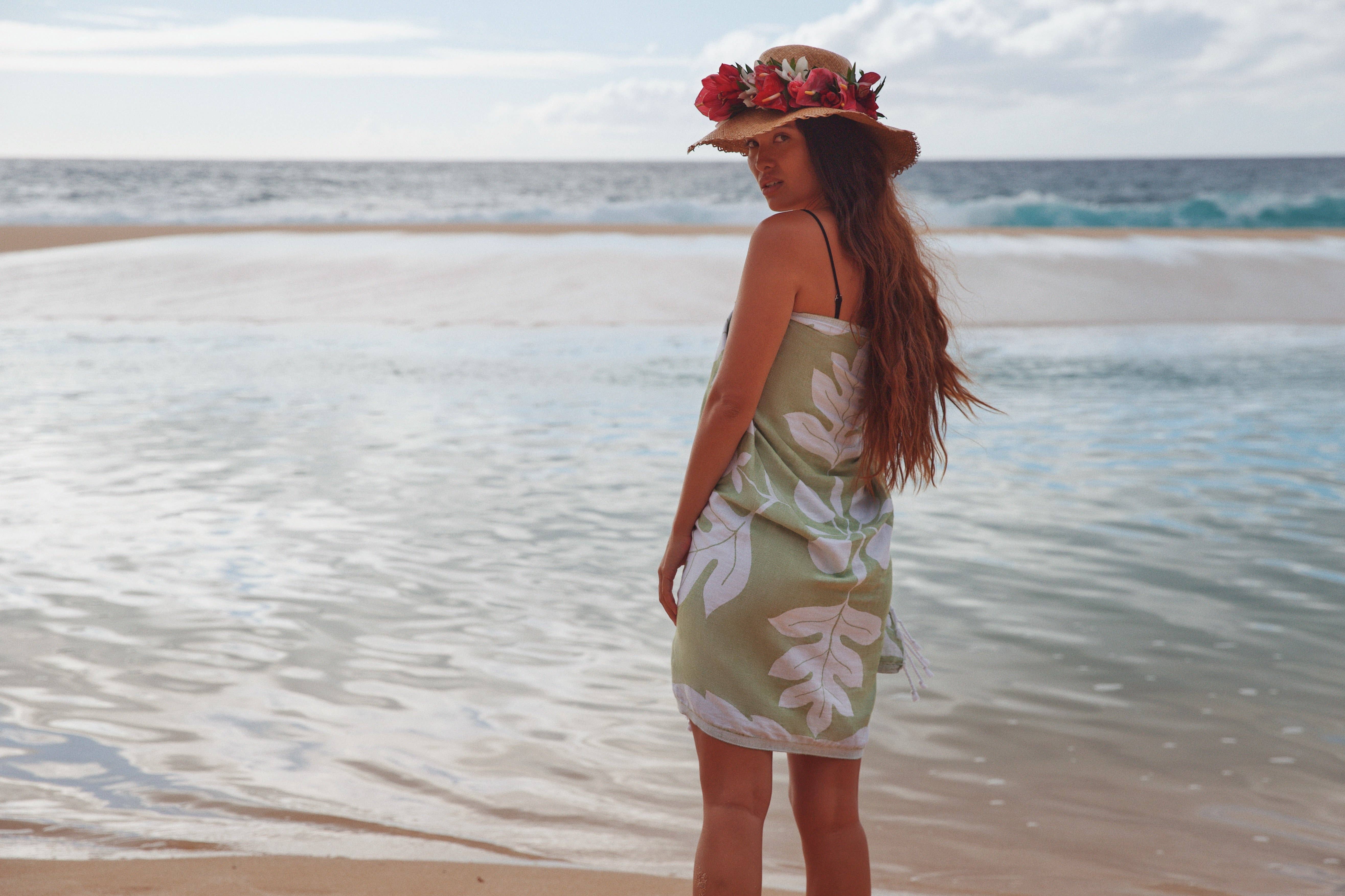 EHA Culture - Vente Serviette de plage - Serviette de plage turque à imprimé « Ohana » Ulu4