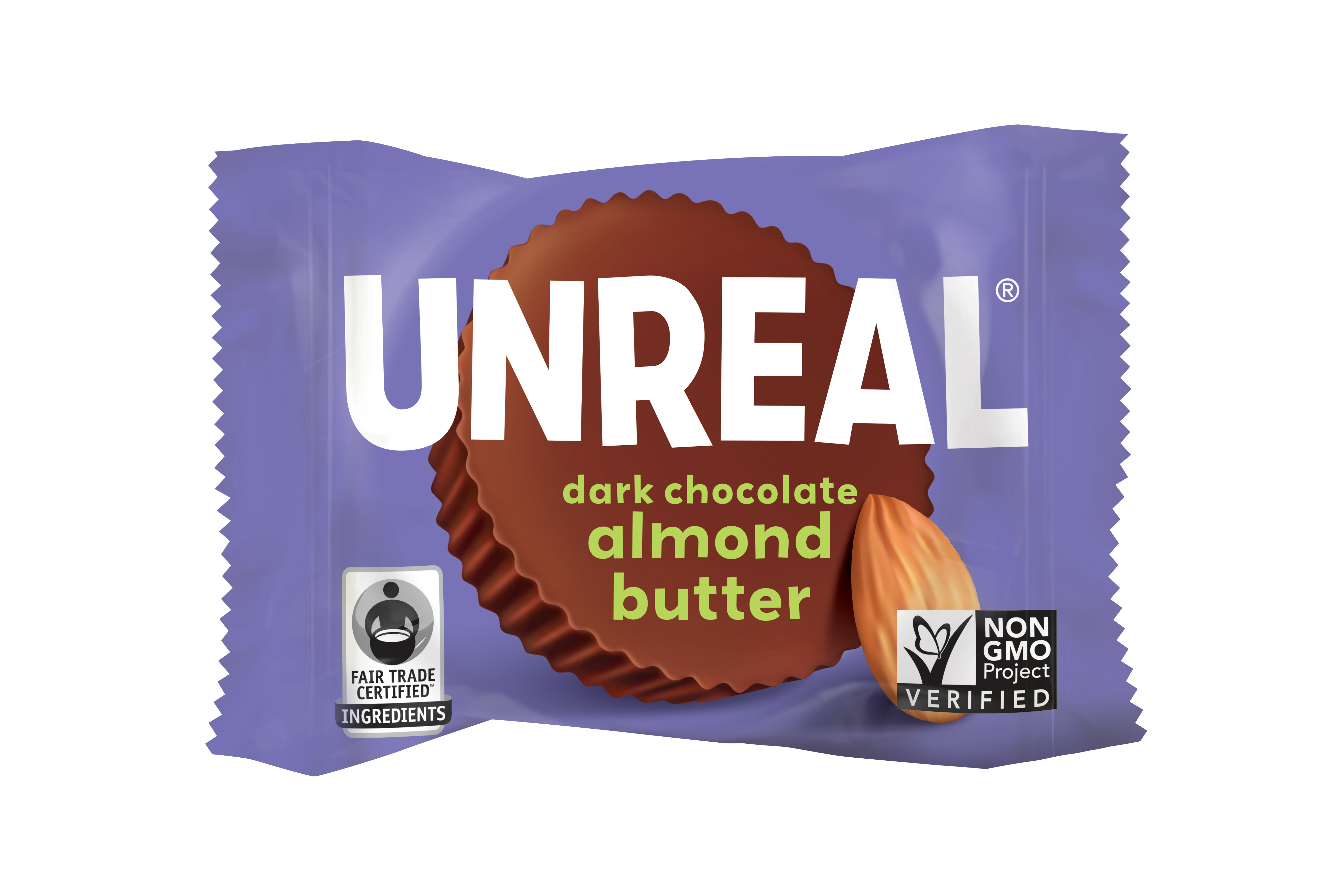 UNREAL - Wholesale Chocolate Covered Sweets - Dark Chocolate Almond Butter Cups Caddy - 40 Cups1