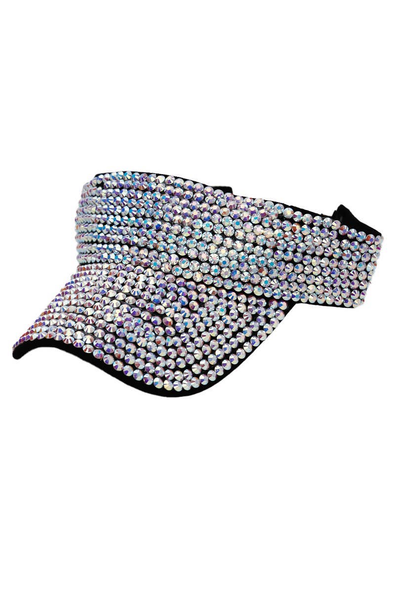 Cap Zone - Wholesale Visor - Women's - Full Bling Rhinestone Acrylic Velcro Visor3
