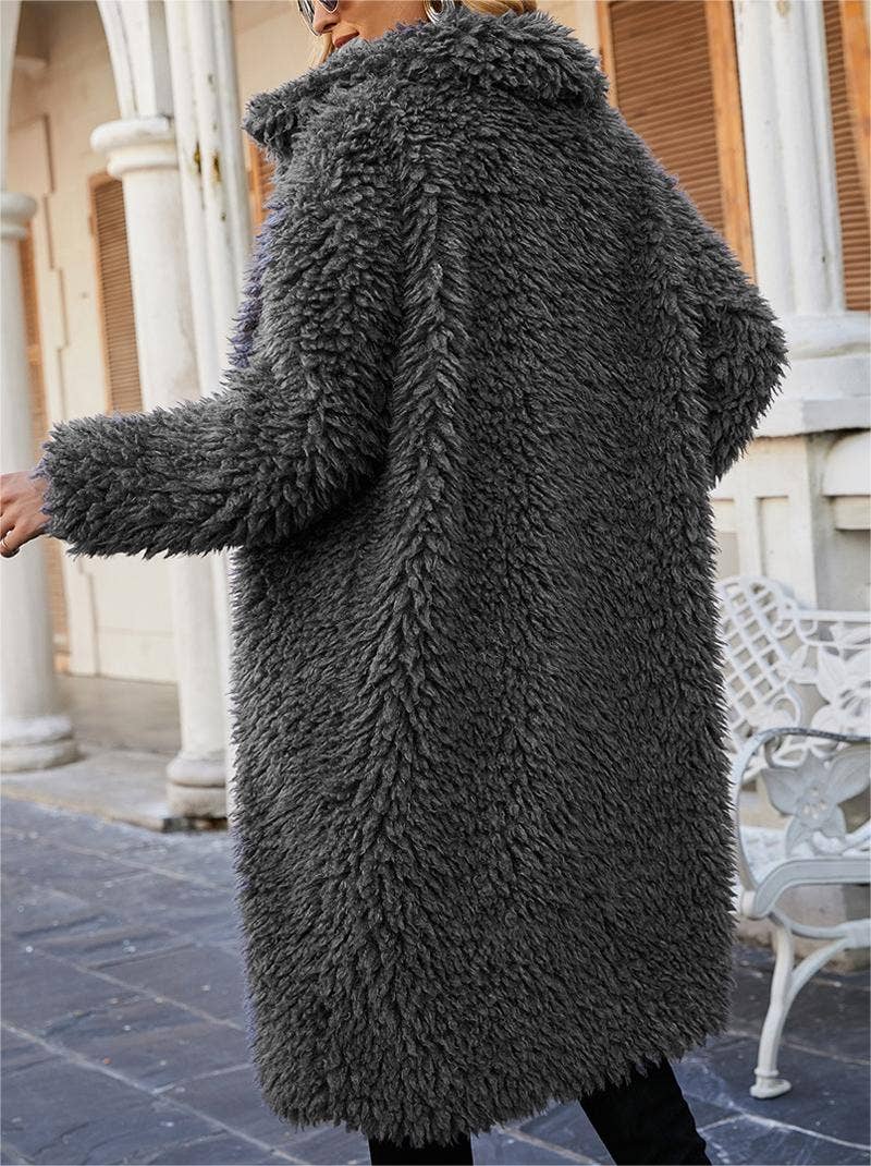 grey Imitation faux fur coat plush coat for wholesale on Faire5
