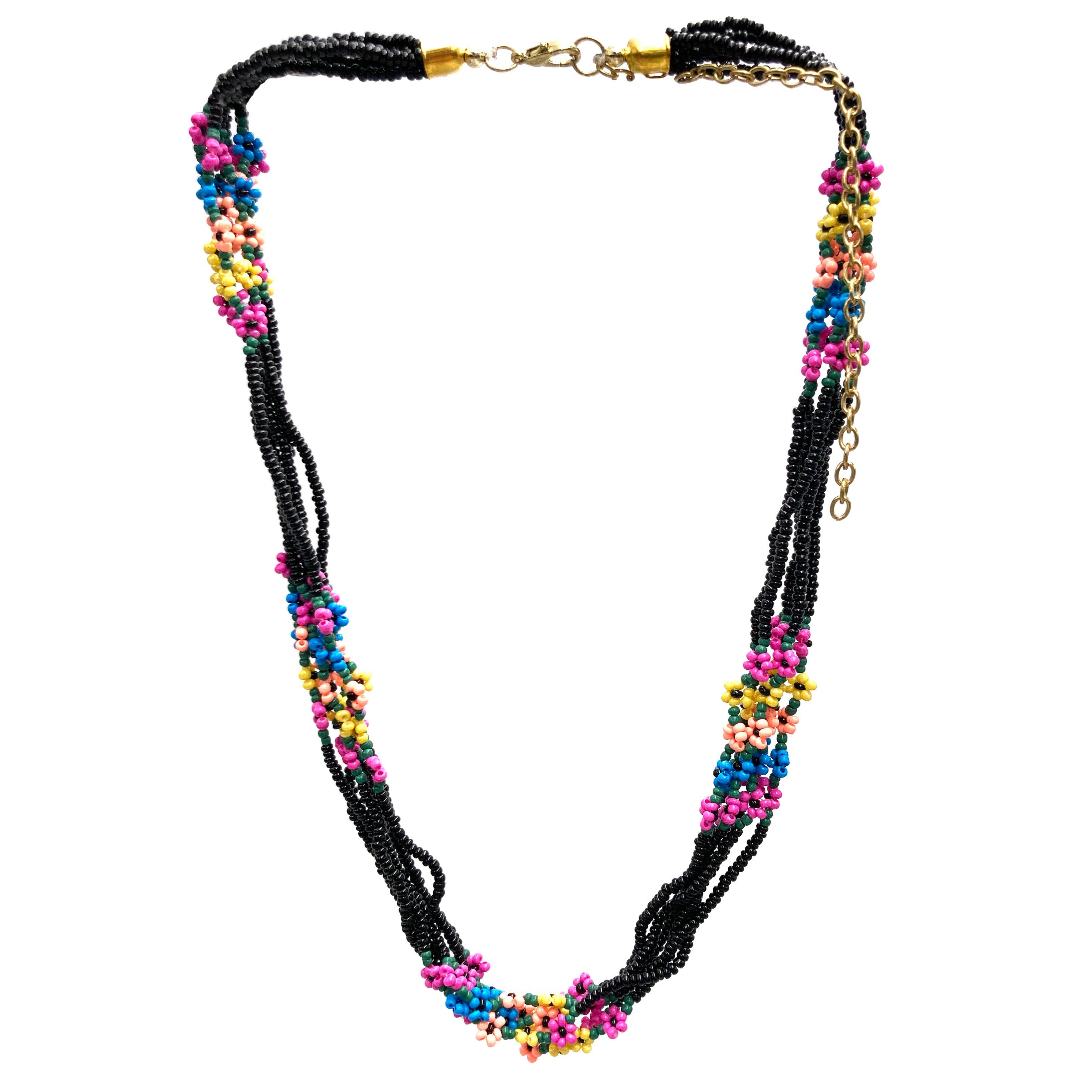 Lunar Deer - Wholesale Beaded/Pearl Necklace - Multicolor Multi-Strand Seed Bead Necklace0