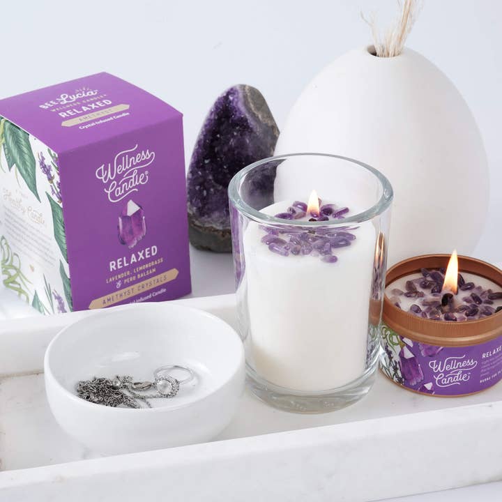 Bee Lucia Wellness Co. - Wholesale Jar/Filled Candle - Relaxed Wellness Candle® - 8oz Boxed Glass1