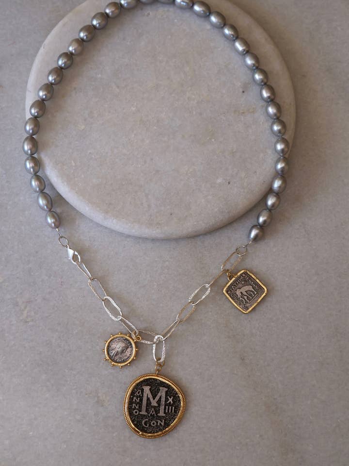 Triple Coin Necklace for wholesale by Bittersweet Designs