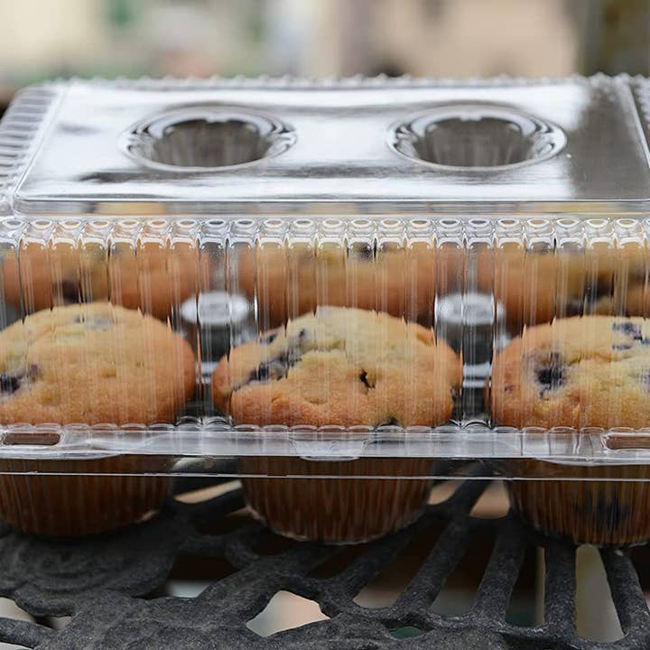 EcoQuality - Wholesale Cupcake/muffin liner - Clear Plastic 6 Compartment Muffin Containers - Disposable3