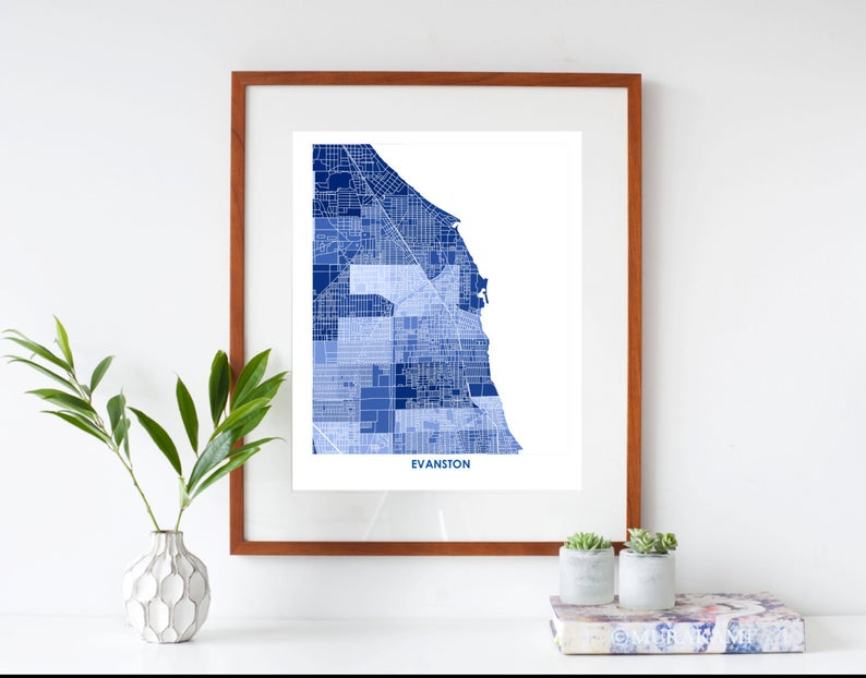 Juanita's Adventures - Wholesale Art Print - Juanitas Evanston Map Print2