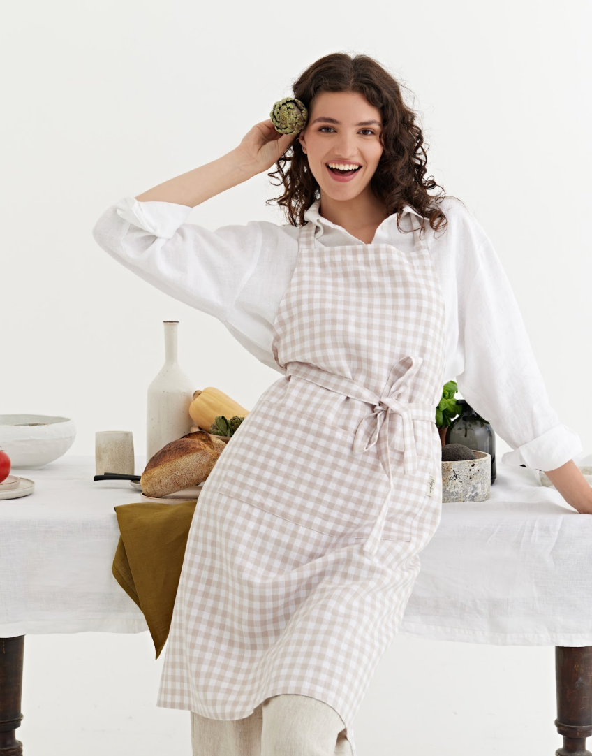 MagicLinen (We handle U.S. import procedures for you) - Wholesale Schort - Linnen slabbetje met zakken in verschillende kleuren one size25