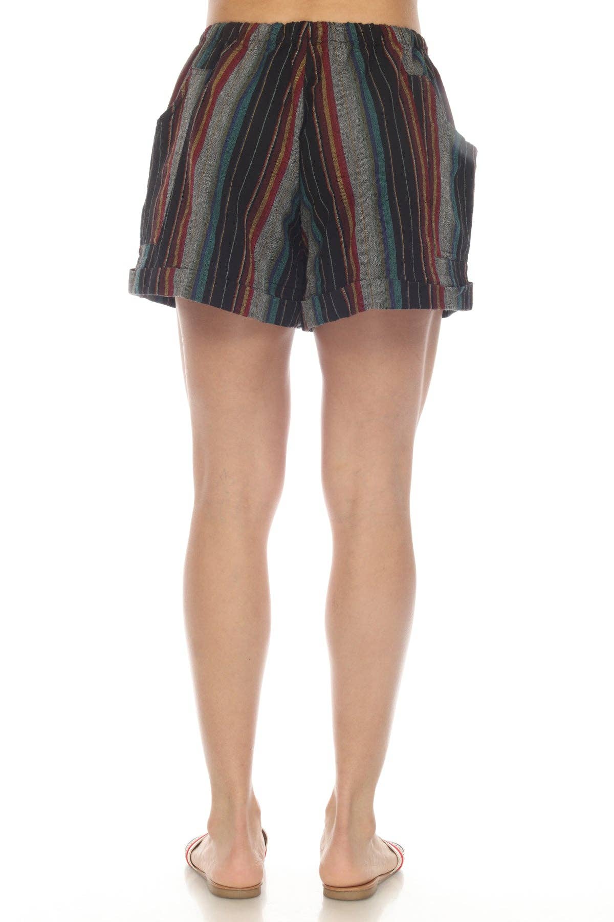 Lakhays Collection Inc. - Wholesale Shorts - Women's - Stripe Tacked Cuffs Shorts4