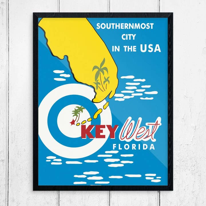 8" x 10" Vintage Key West Southernmost City in the US Print for wholesale by Fridgedoor