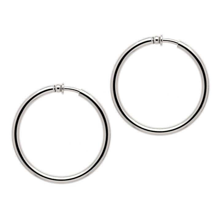 Platinum Large Hoop clip on Earrings for wholesale by Emma Holland