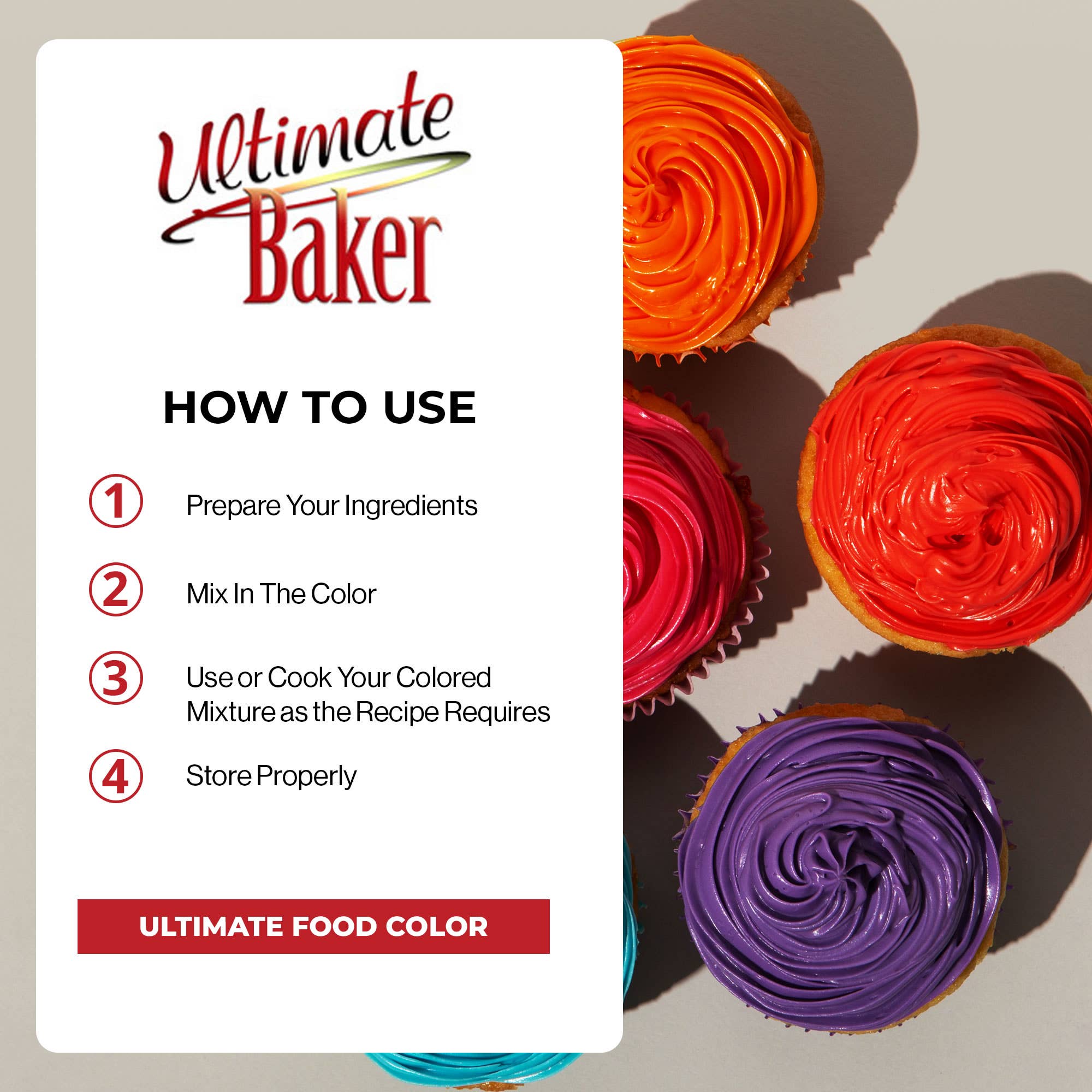 Ultimate Baker – Kit de decoração de bolos por atacado – Corante Alimentar Vermelho Natural Ultimate Baker (1x12g)5