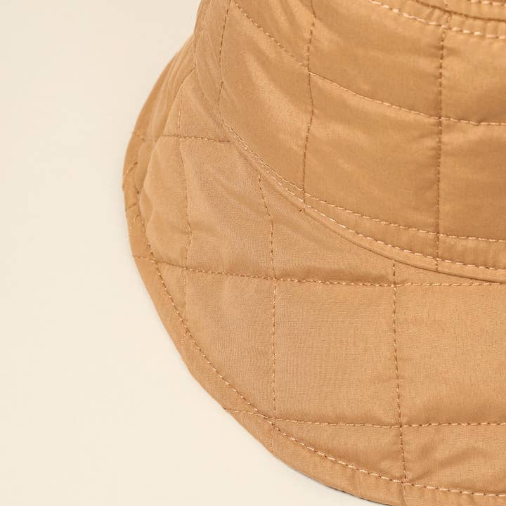 Fashion City - Wholesale Bucket hat – Women's - Plain Color Quilted Warm Bucket Hat6