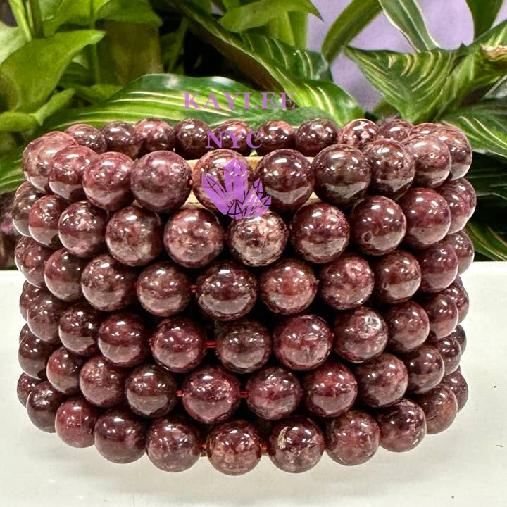 KayleeNYC - Wholesale Beaded Bracelet - 8mm Natural Eudialyte 7.5” Stretch Bracelet1