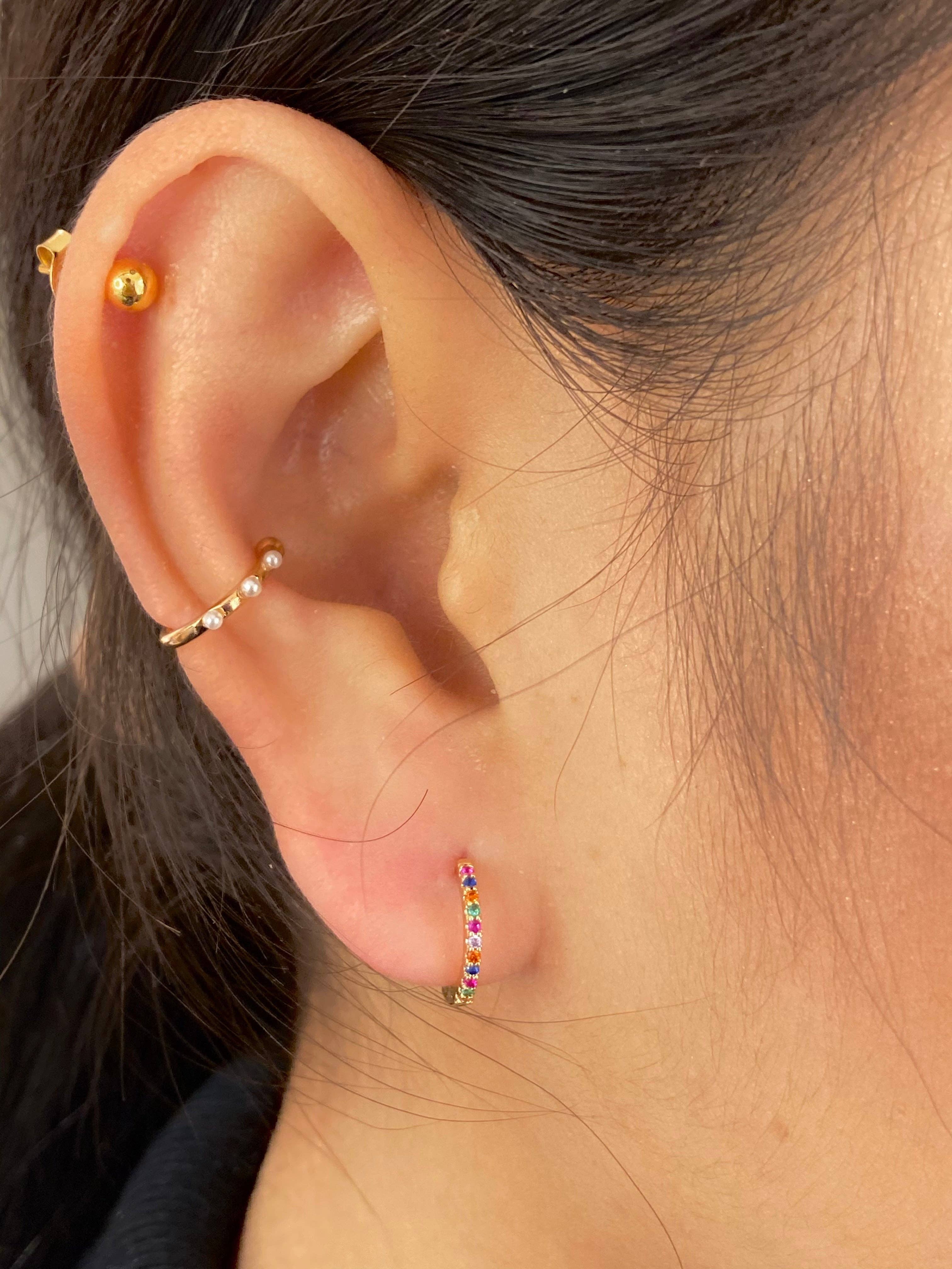 Cassette Barcelona – wholesale Hoop-örhängen – Rosa Zoe Hoops Guld3