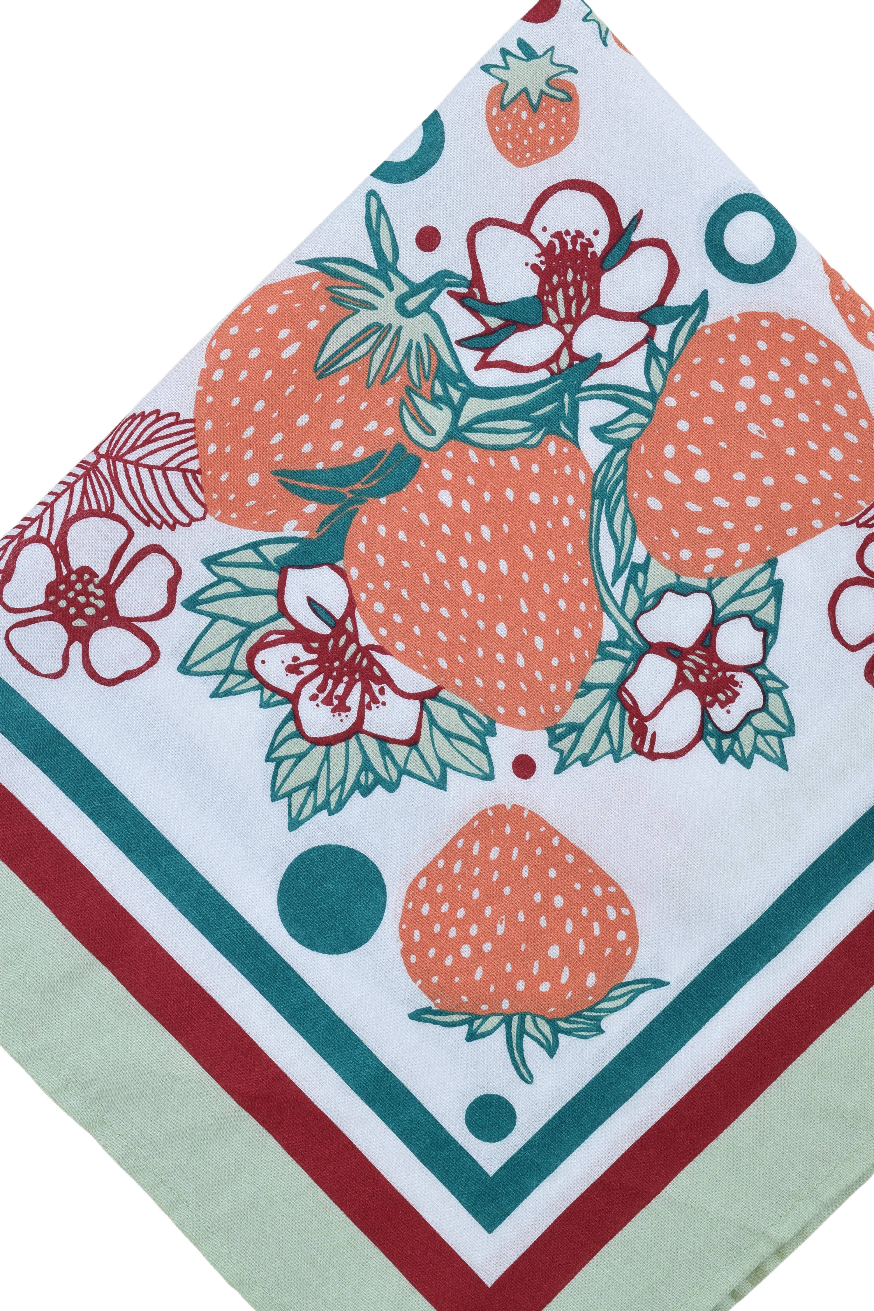 Hearth and Harrow - Wholesale Bandana - Uniseks - Strawberry Patch Bandana - 100% katoen - met de hand bedrukt4