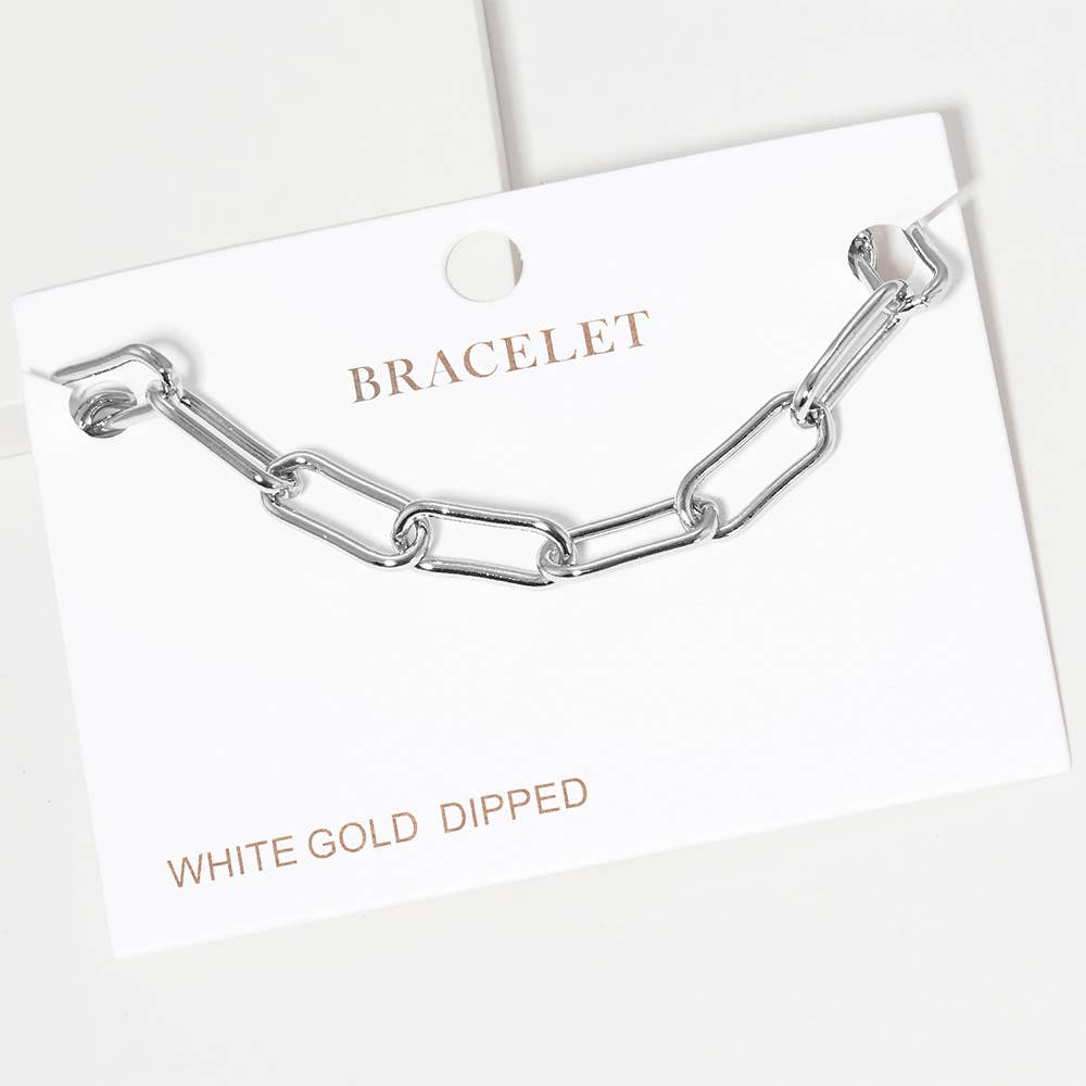 Sensibling Corp. - Wholesale Link & Chain Bracelet - Gold Dipped Paperclip Chain Link Bracelet5