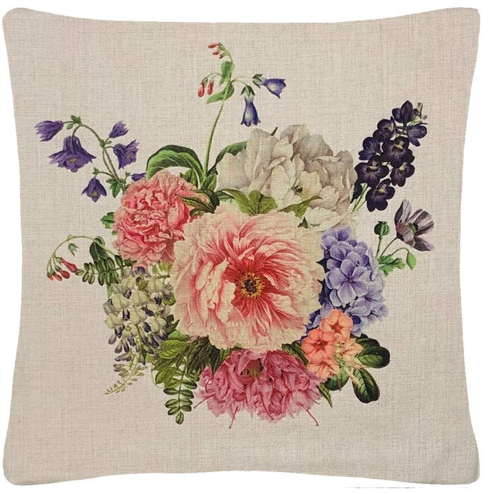 Floral Bouquet Throw Pillow Cover for wholesale by Golden Hill Studio