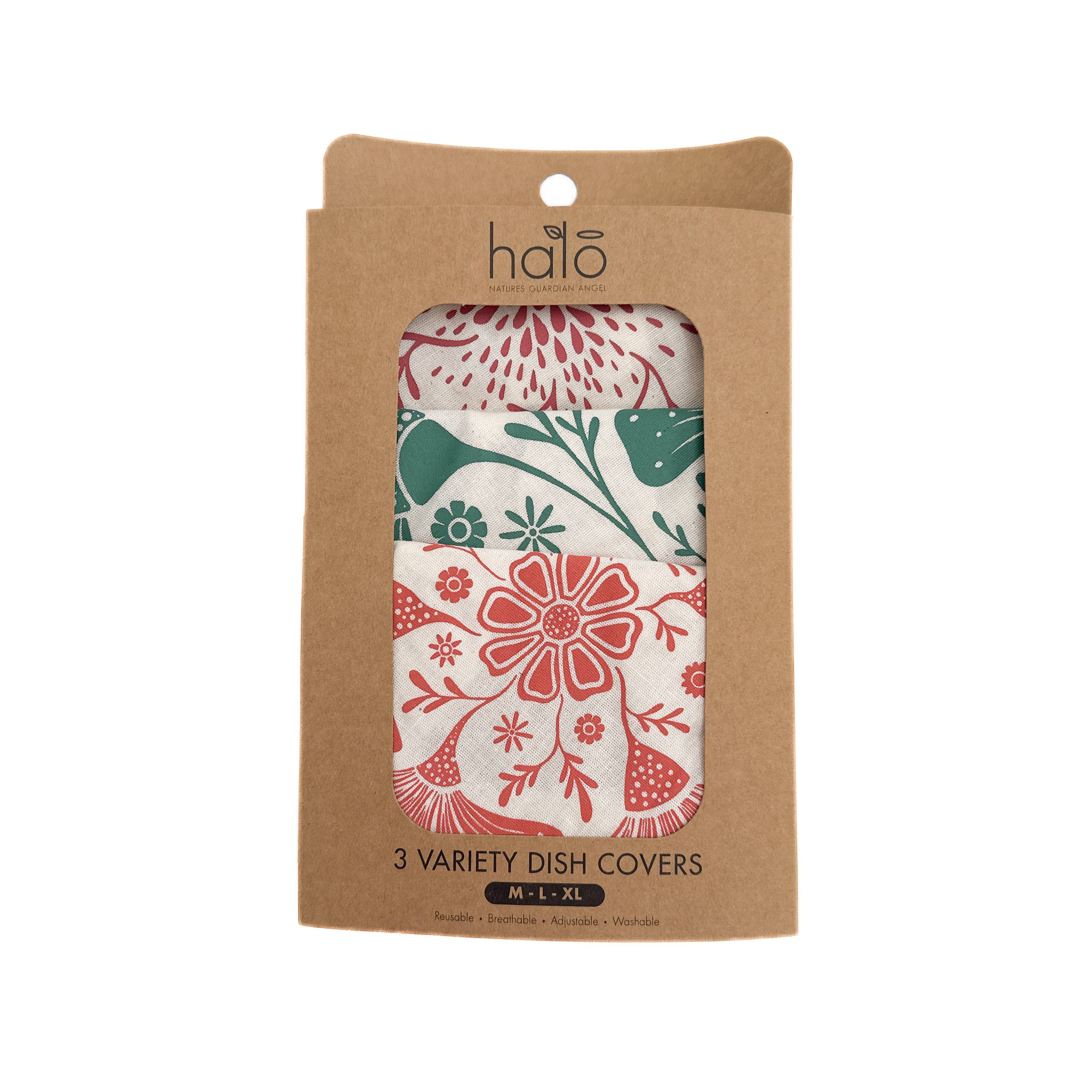 Halo Dish Covers - Wholesale Food Storage Wrap/Bag - Halo Dish and Bowl Cover Large Set of 3 Retrobloom 3