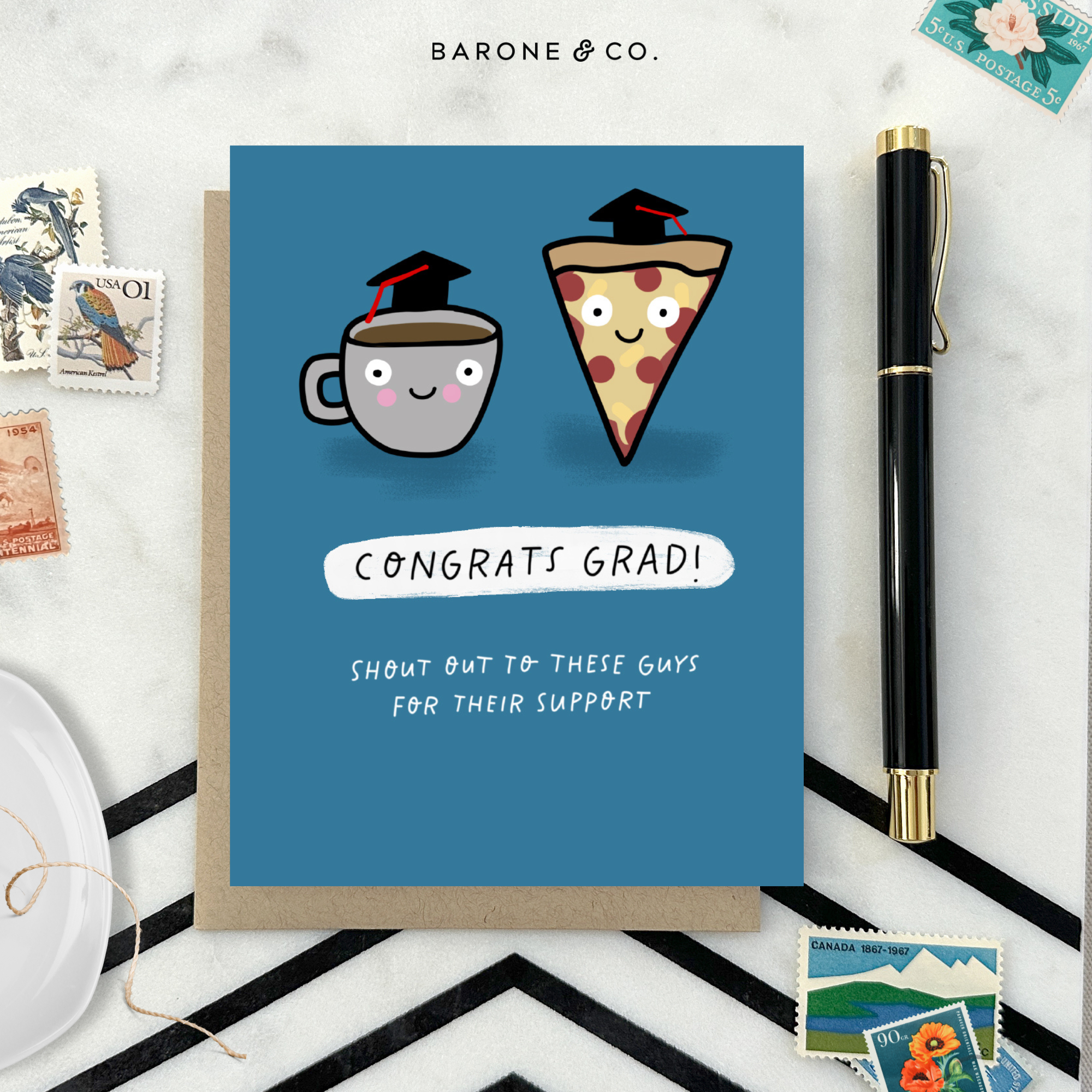 Barone and Co. - Wholesale Graduation Card - Coffee And Pizza Graduation Card4