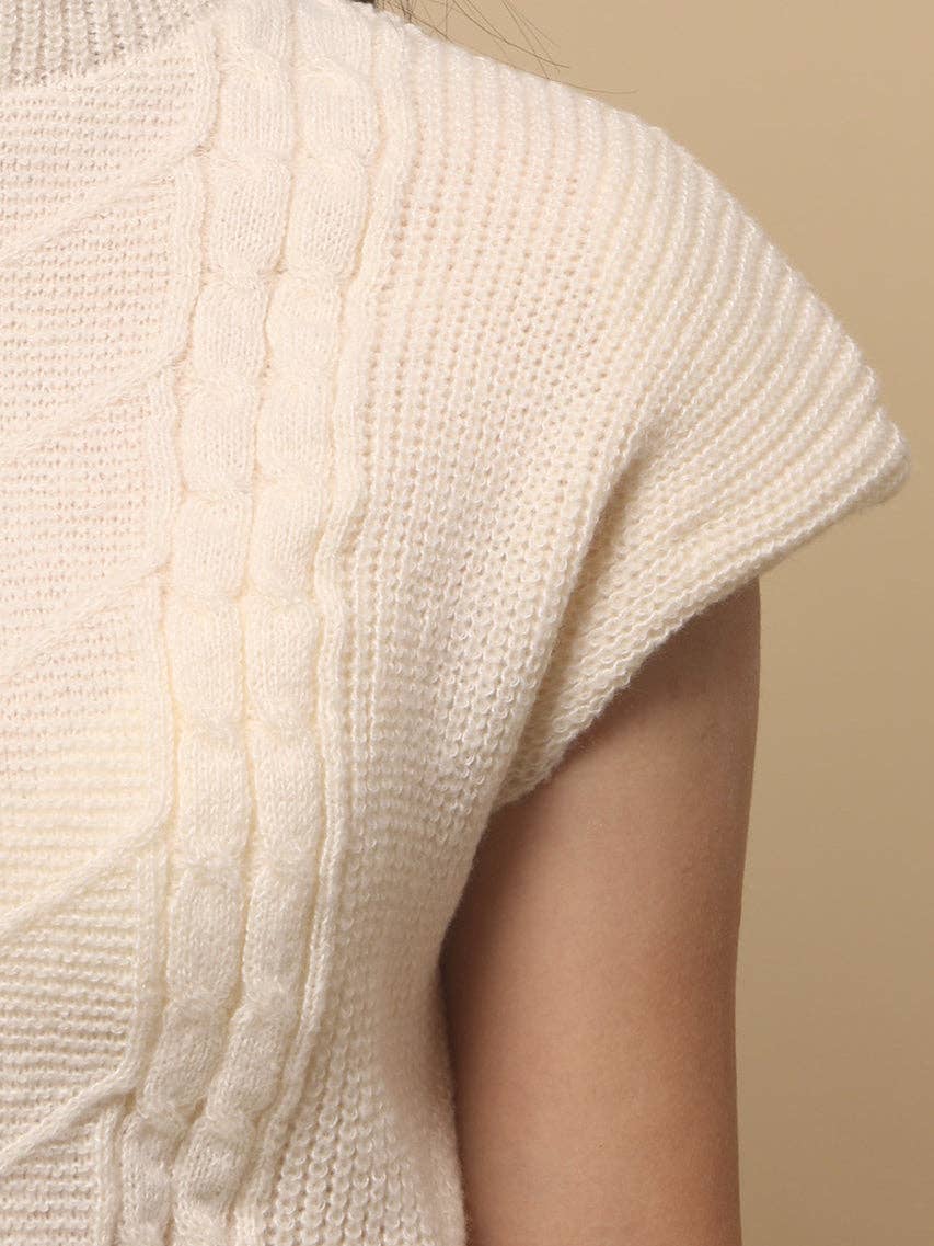 Sweetkama – Engroshandel Strikvest/slipover – Kvinder – Ærmeløs trøjevest til damer i ensfarvet skildpaddehals SKT476011