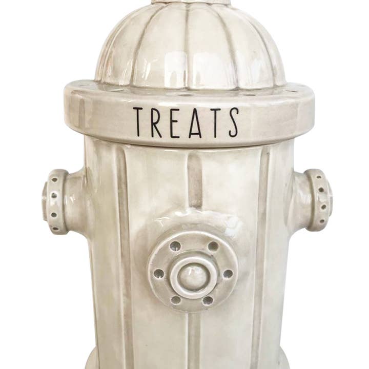 Fire Hydrant Treat Jar - Antique White for wholesale by Blue Sky Clayworks