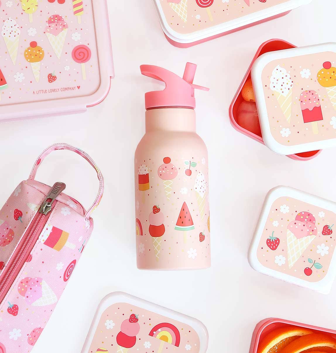 A Little Lovely Company - Wholesale Water Bottle - Kids stainless steel drink/ water bottle: Ice-cream6