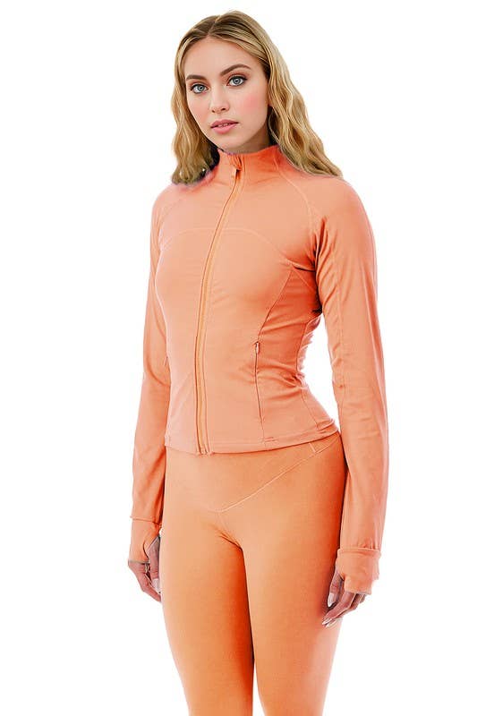 Color 5 – Casaco de desporto - Mulher por atacado – Casaco premium de cor sólida para atividade física com bolsos1