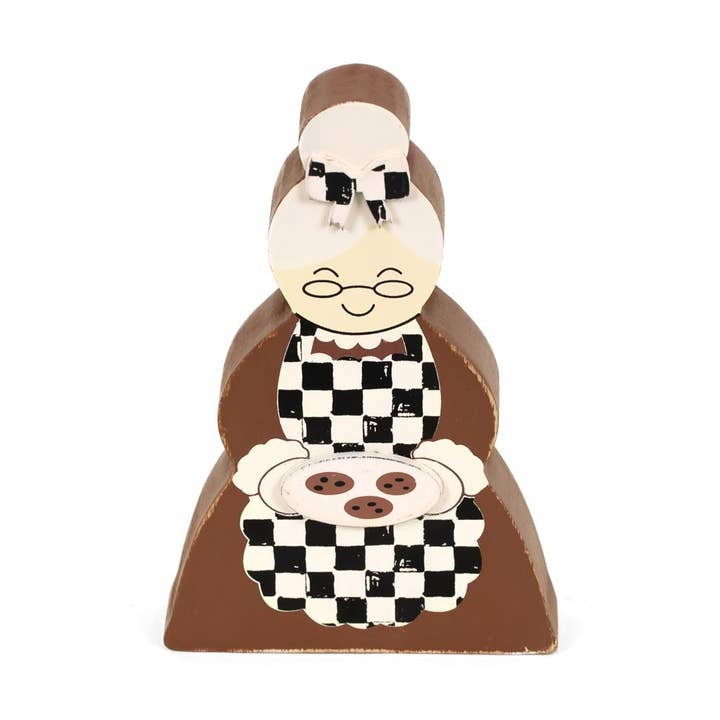 71311 - 4x6 chunky wood shape MRS CLAUS Christmas for wholesale by Devanie At Home (Formerly Adams & Co.)