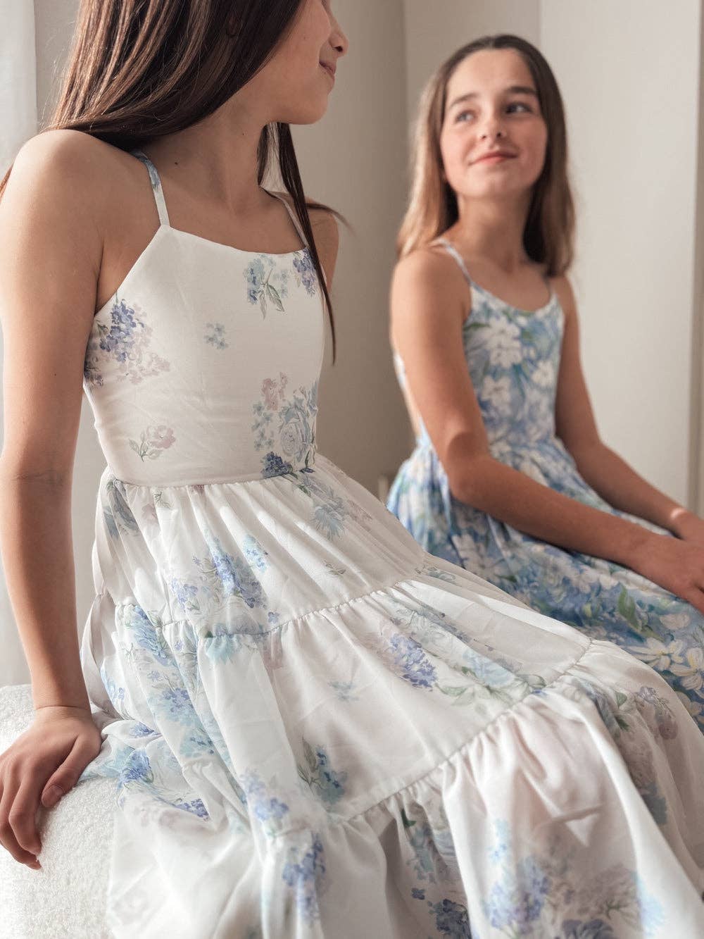 A Little Lacey - Wholesale Dress - Kids - Phoebe Chiffon Girls Dress Blue Floral4