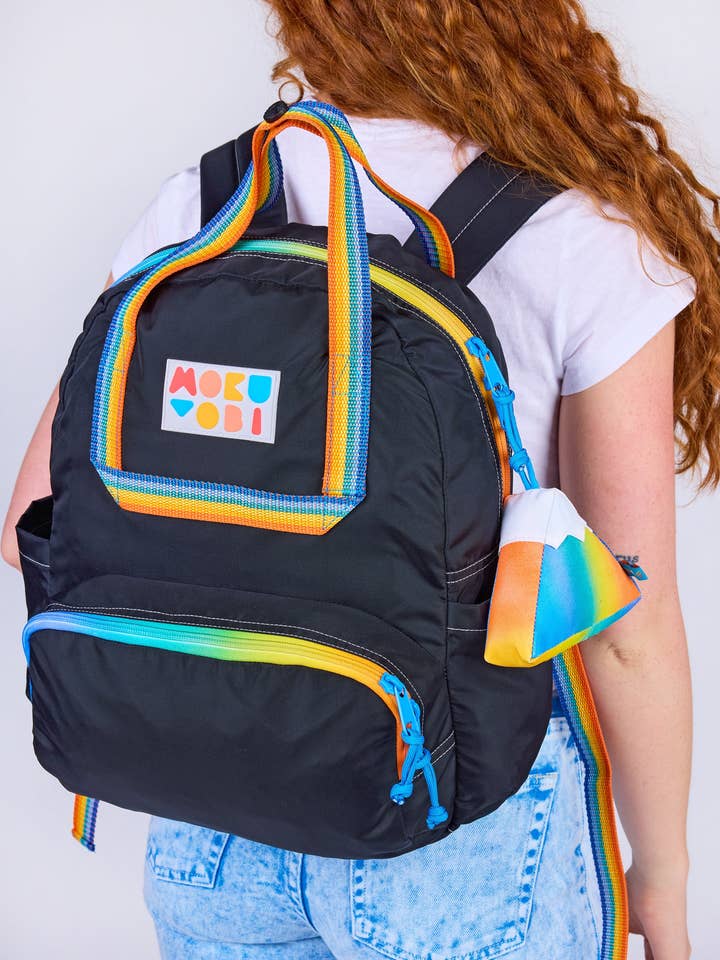 Schwarzer Atlas-Rucksack für den Großhandel von Mokuyobi