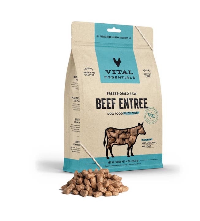Pet Palette Distribution - Wholesale Pet Food - Dog - Vital Essentials Raw Beef FD Dog Food Mini Nibs 14 oz