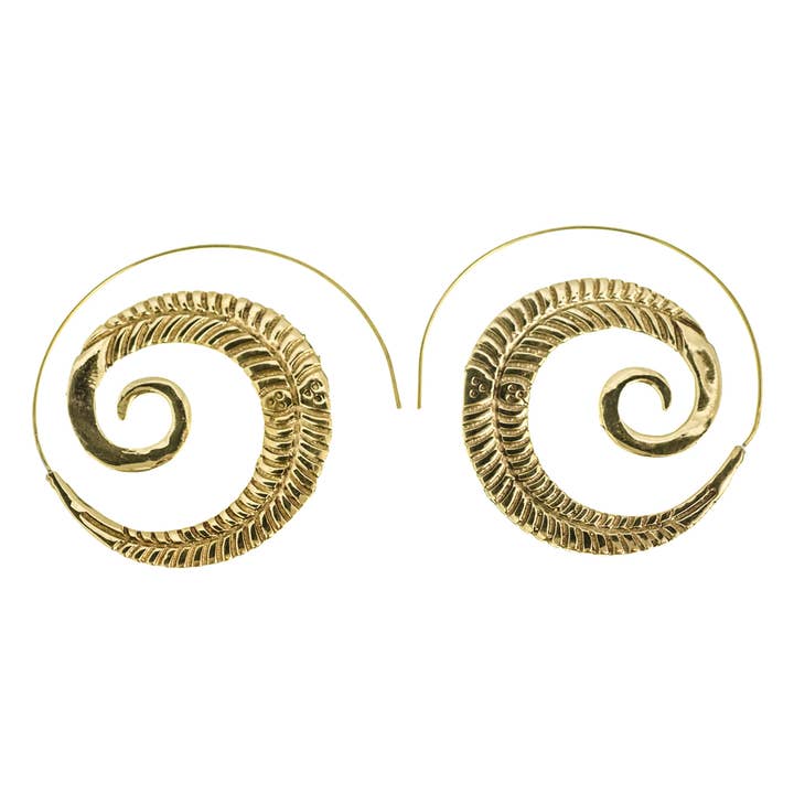 Saraswati Imports - Wholesale Hoop Earrings - Lyrebird Feather Brass Hoop Earrings