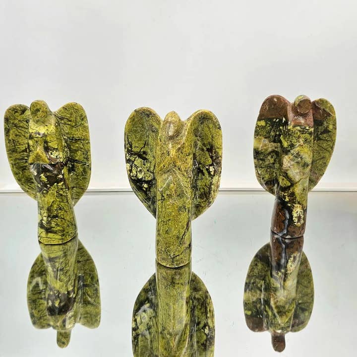 Distinction Crystals - Wholesale Spiritual Stone/Crystal - Large Green Opal Crystal Angel Carving