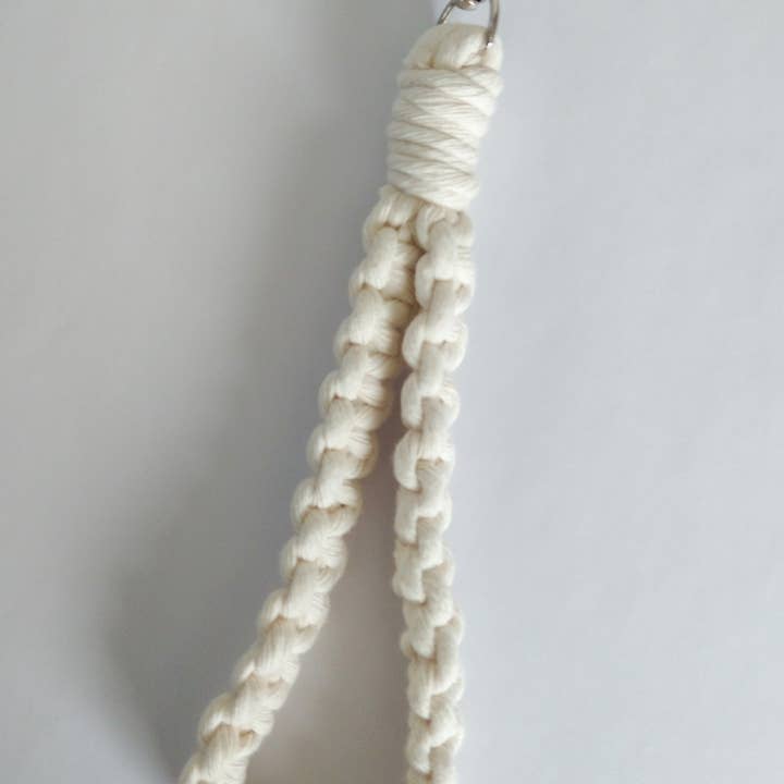 Macrame Wristlet Keychain - Natural for wholesale by Hedge Crafts By Kristina